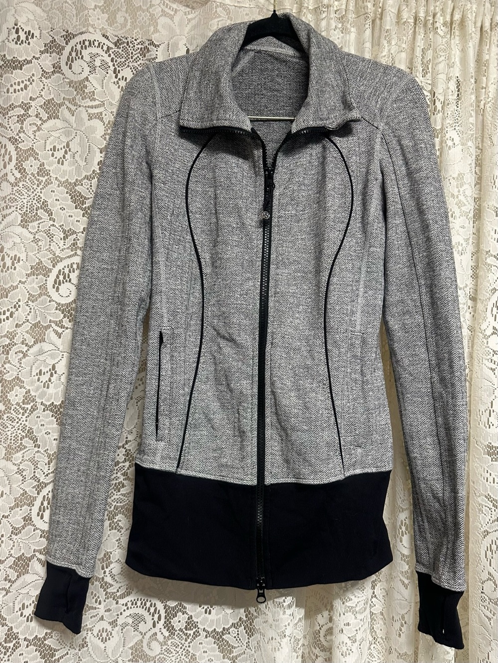 Lululemon Nice Asana Herringbone Full Zip Jacket